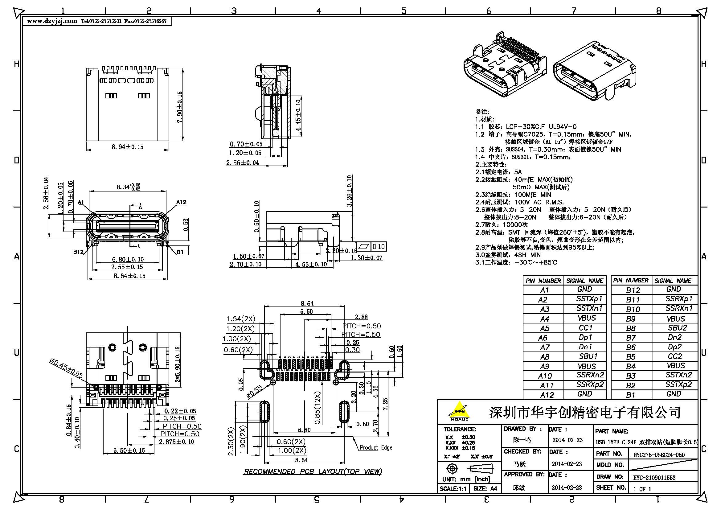 USB TYPE C 母座24P 双排双贴板上产品图_页面_1.jpg