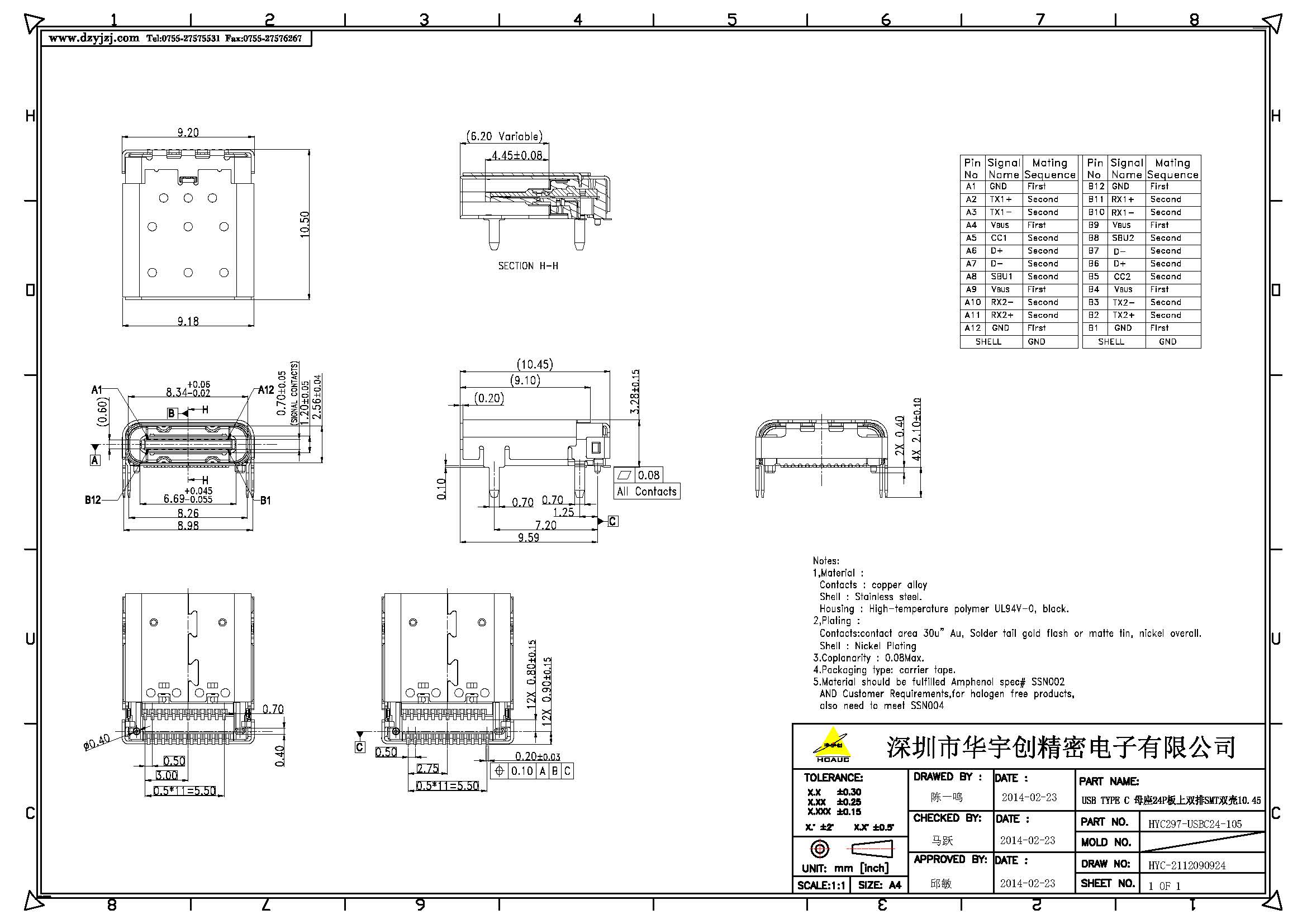 USB TYPE C 母座24P板上双排SMT双壳10.45_页面_1.jpg