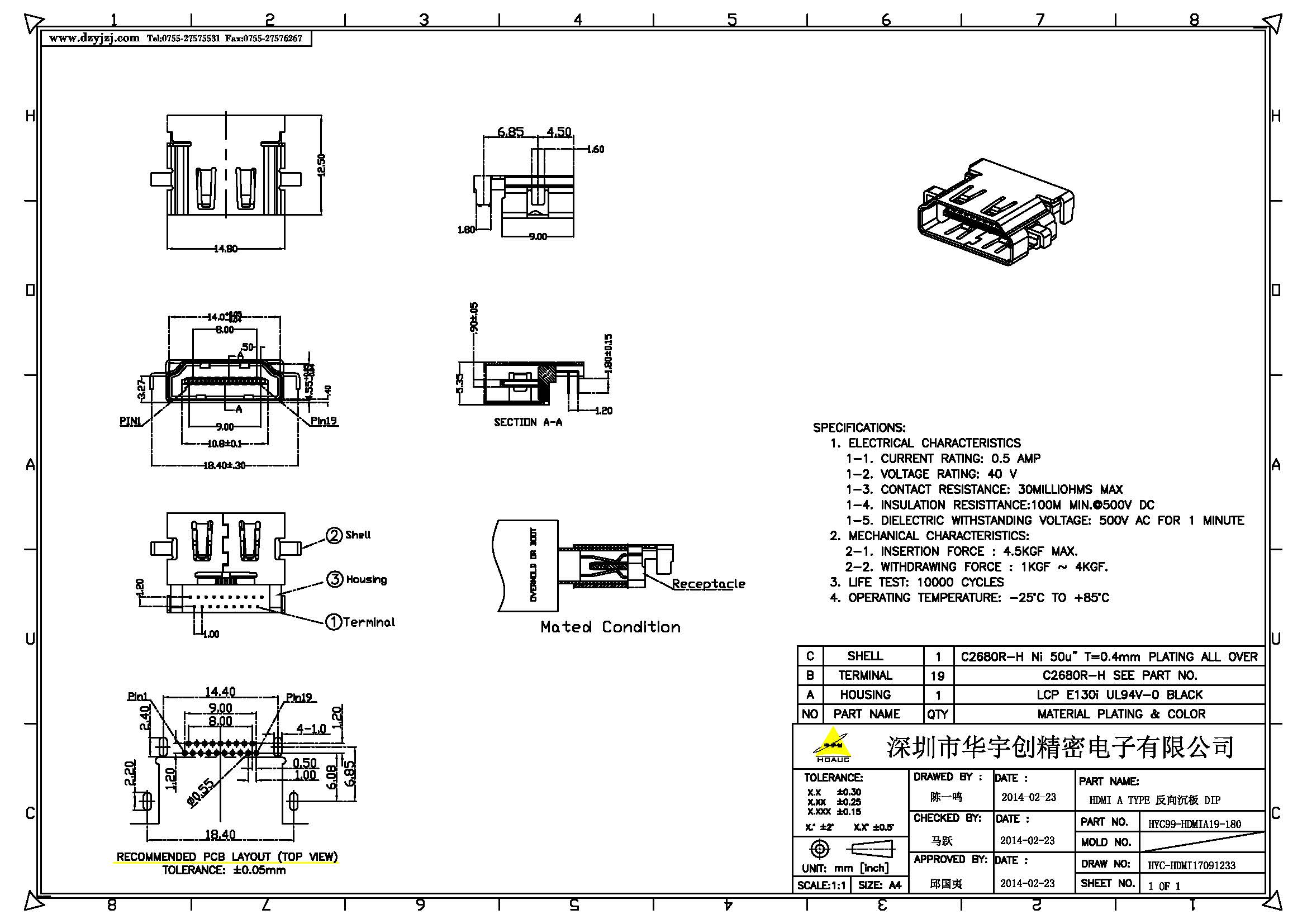 HDMI A TYPE 反向沉板 DIP产品图.jpg